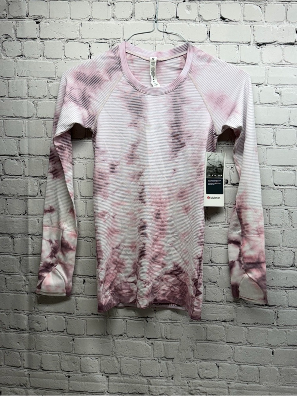 lululemon athletica swiftly tech Women's Pink Tie-Dye Long Sleeve Ribbed Top 4